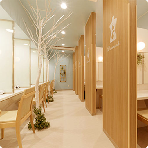 パウダーコーナーでリラックス